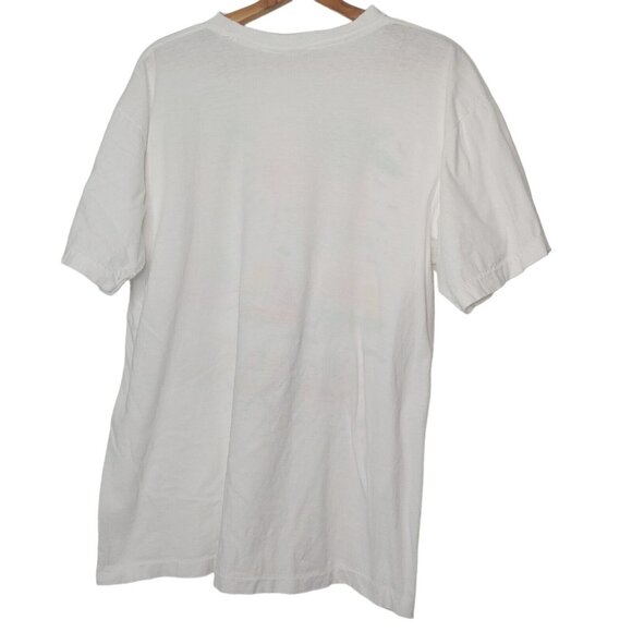 Vintage Single Stitch Beach XL T Shirt White Neon Puffy Graphic Sail Sun Palms - Picture 7 of 12